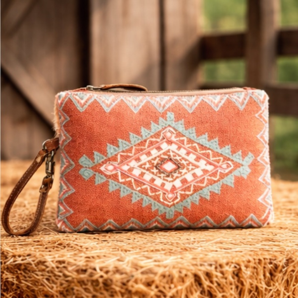Desert Sunrise Embroidered Wristlet